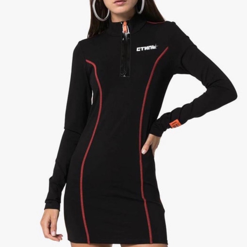 Heron Preston long sleeve scuba dress.